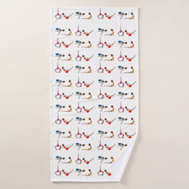 Buntes rotes blaues orange lila Yoga-Pose-Tuch Badehandtuch (Badehandtuch)