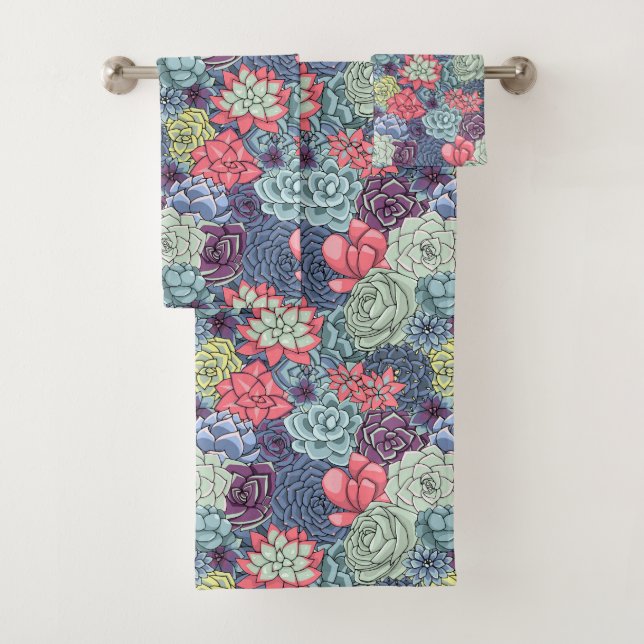 Buntes saftiges Muster Badhandtuch Set (Insitu)