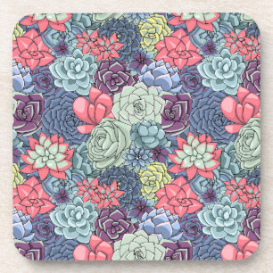 Buntes saftiges Muster Getränkeuntersetzer