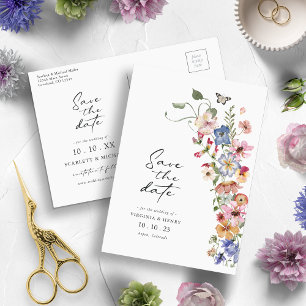 Buntes Save The Date Postkarte