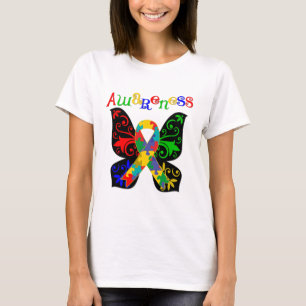 Buntes Schmetterlings-Autismus-Bewusstsein T-Shirt