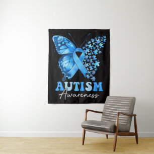 Buntes Schmetterlingspuzzle Wandteppich