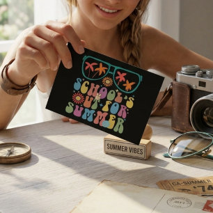 Buntes Schule Aus Für Sommer Friedenszeichen Postkarte