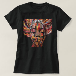 Buntes Schwarzes Frauen T-Shirt feiern