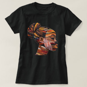 Buntes Schwarzes Frauen T-Shirt feiern