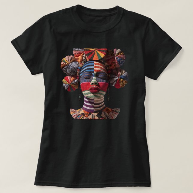 Buntes Schwarzes Frauen T-Shirt feiern (Design vorne)