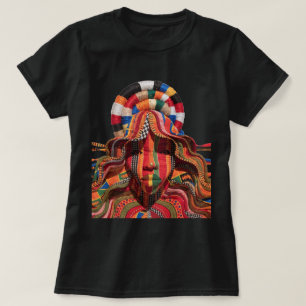 Buntes Schwarzes Frauen T-Shirt feiern