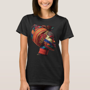 Buntes Schwarzes Frauen T-Shirt feiern