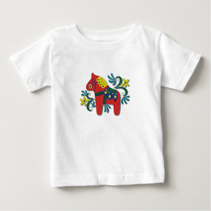 Buntes Schwede Dala Pferd Baby T-shirt