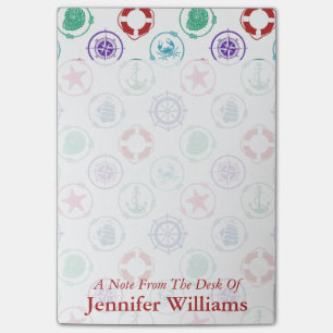 Buntes Seemuster   addieren Ihren Namen Post-it Klebezettel