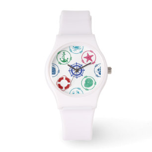 Buntes Seemuster Armbanduhr