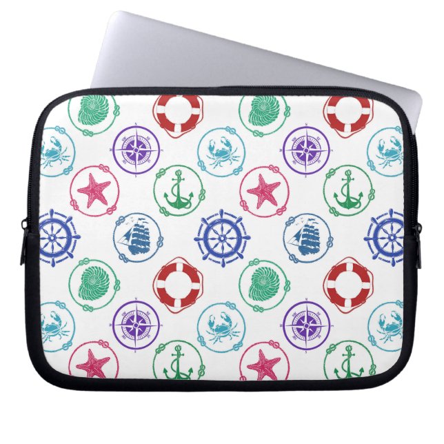 Buntes Seemuster Laptopschutzhülle (Vorderseite)