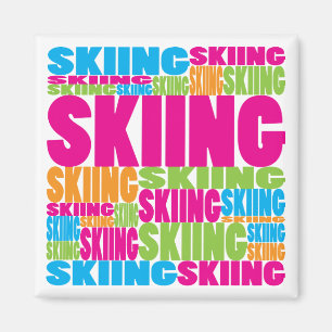 Buntes Skifahren Magnet