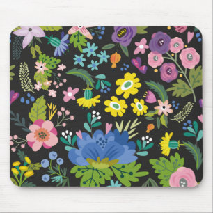 Buntes Sommer-Blumen-Muster Mousepad