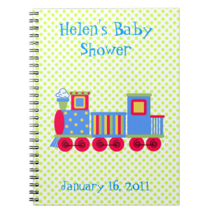 Buntes Spielzeug-Zug-Babyparty-Notizbuch Notizblock