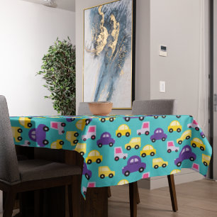 Buntes Spielzeugauto-Muster Tischdecke