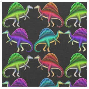 Buntes Spinosaurus Dinosaurier Paleo Gewebe Stoff