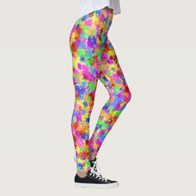 Buntes Spritzer-Farben-Regenbogen-Spritzen-Trendy Leggings (Rechts)