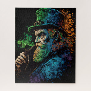 Buntes St. Patrick's Leprechaun mit Pipe Puzzle