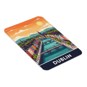 Buntes Stadtbild von Dublin – River Liffey und Brü Magnet