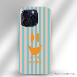 Buntes Streifen Smiley Gesicht iPhone 16 Pro Hülle