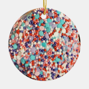 Buntes Streusel-Cupcake-Oberteil-Foto Keramik Ornament