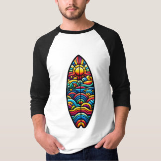 Buntes Surfbrett T-Shirt