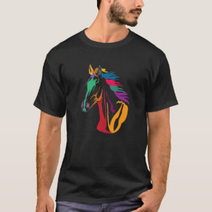 Buntes süßes Liebespferd Kopf Für Männer Frauen Ki T-Shirt