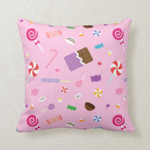 Buntes süßes Süßigkeits-Rosa-Muster für Kissen