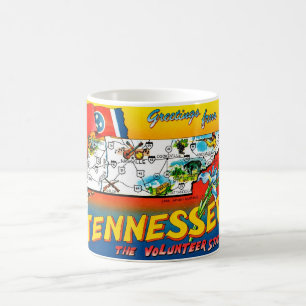 Buntes Tennessee-Karten-Mug Kaffeetasse