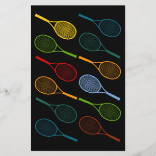 buntes Tennisschlägermuster Briefpapier
