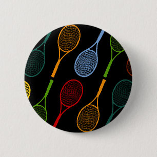 buntes Tennisschlägermuster Button