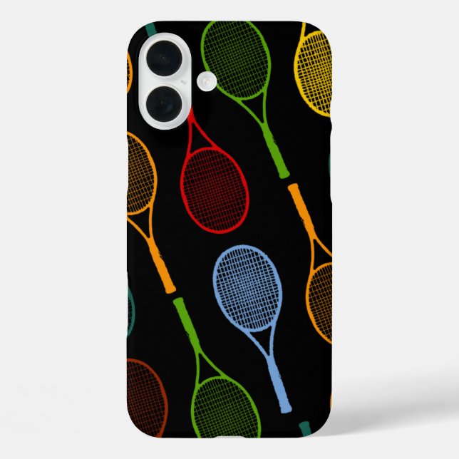 buntes Tennisschlägermuster Case-Mate iPhone Hülle (Rückseite)