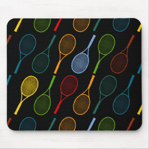 buntes Tennisschlägermuster Mousepad