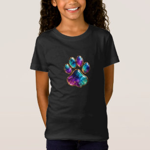 Buntes Tie-Dye-Pfotenabdruck-Kinder-T-Shirt T-Shirt