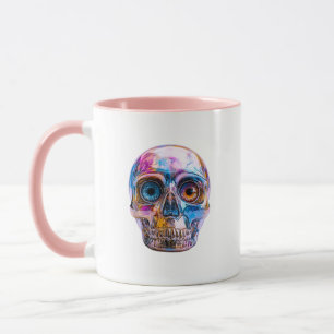 Buntes Totenkopf Glänzendes Pop-Art Tasse