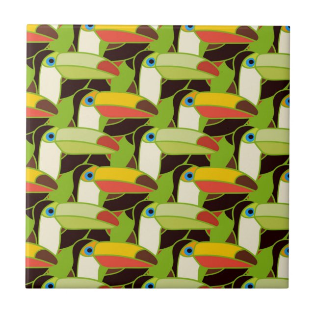 Buntes Toucans Fliese (Vorderseite)