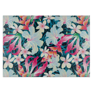 Buntes tropisches Muster Schneidebrett