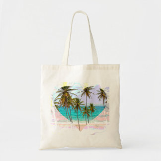 Buntes tropisches Strand-Taschen-Taschen-Herz Tragetasche