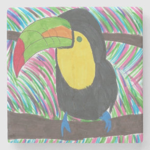 Buntes tropisches Toucan Steinuntersetzer