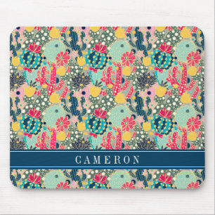 Buntes Tupfen-Kaktus-Muster Mousepad