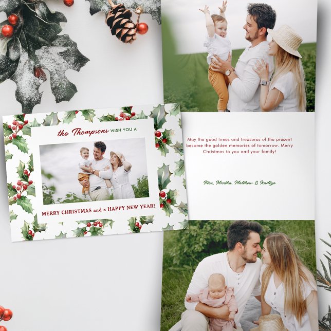 Buntes und festliches Weihnachtsfest Heiliges Foto Dreifach Gefaltete Urlaubskarte (Von Creator hochgeladen)