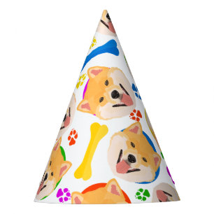 Buntes und spielerisches Shiba Inu Partyhütchen