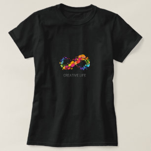 Buntes Unendlichkeit-Herz "Kreatives Leben" T-Shir T-Shirt