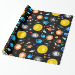 Buntes Universum-Astronomie-Packpapier Geschenkpapier