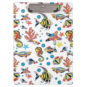 Buntes Unterwasserseeleben-Muster Klemmbrett