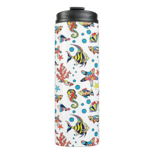 Buntes Unterwasserseeleben-Muster Thermosbecher