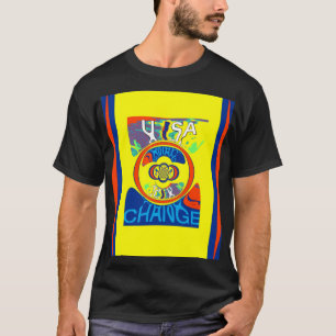 Buntes USA Change: Ein Festlicher Kunstdruck T-Shirt