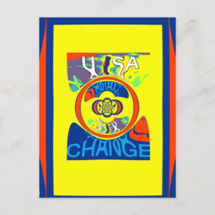 Buntes USA Change: Ein Festliches Design Postkarte