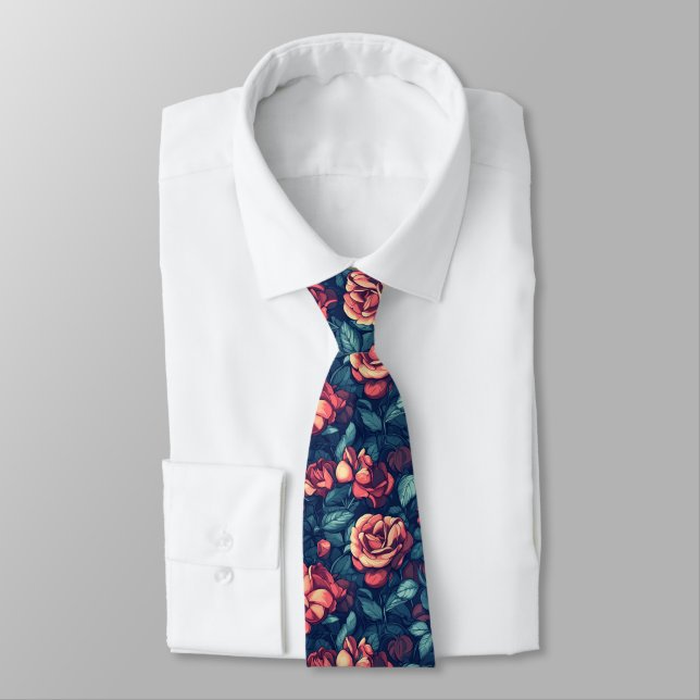 Buntes Vatertagsgeschenk Rose Floral Krawatte (Gebunden)